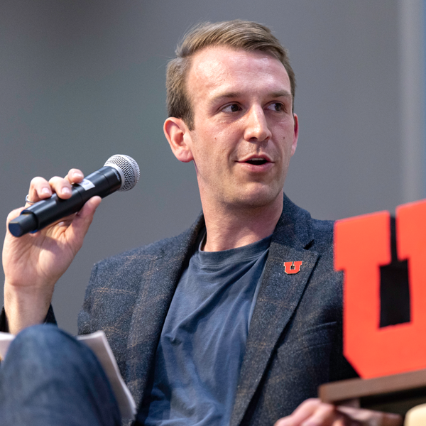 Speaker at an Eccles Alumni Event